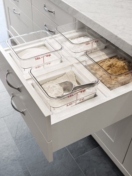 modern kitchen equipment with space-saving drawers for spices