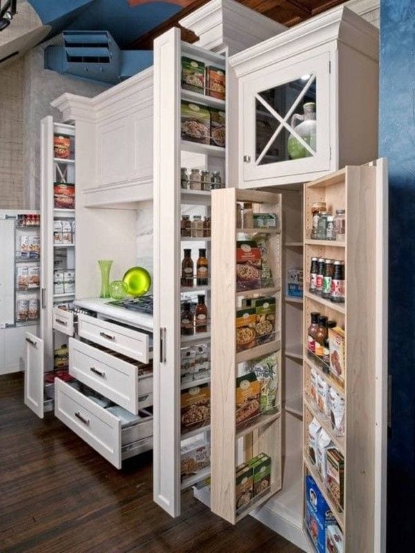 save space in the kitchen with sliding and rotating cupboards