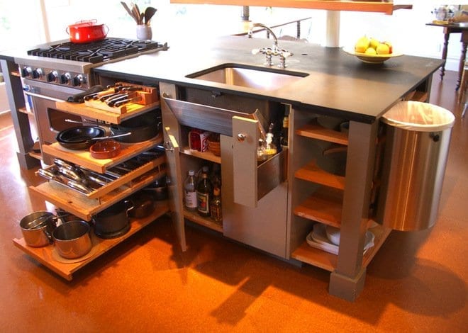 creative furnishing of small kitchens with cooking islands