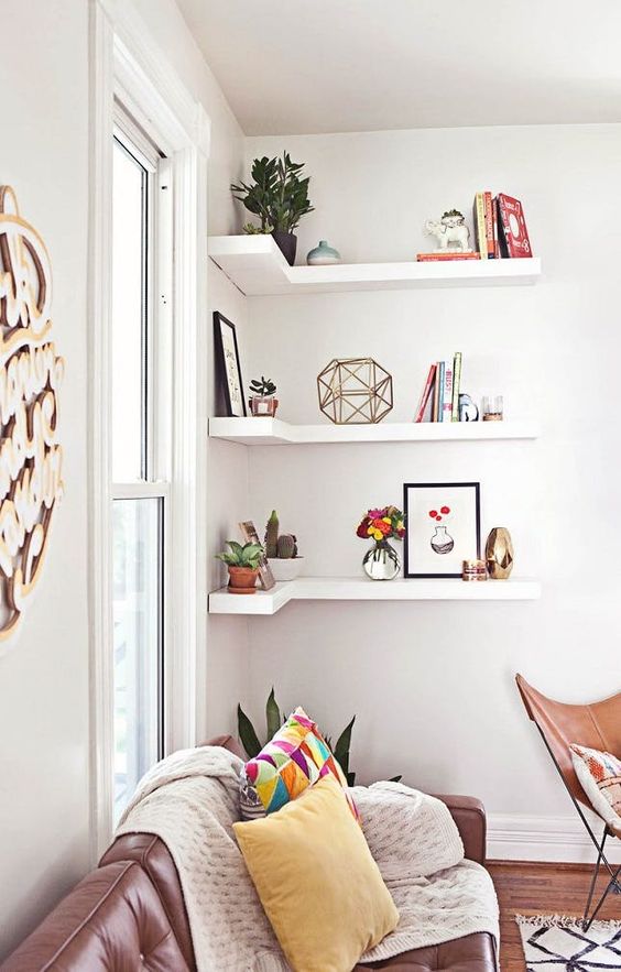 Floating Corner Shelves. 