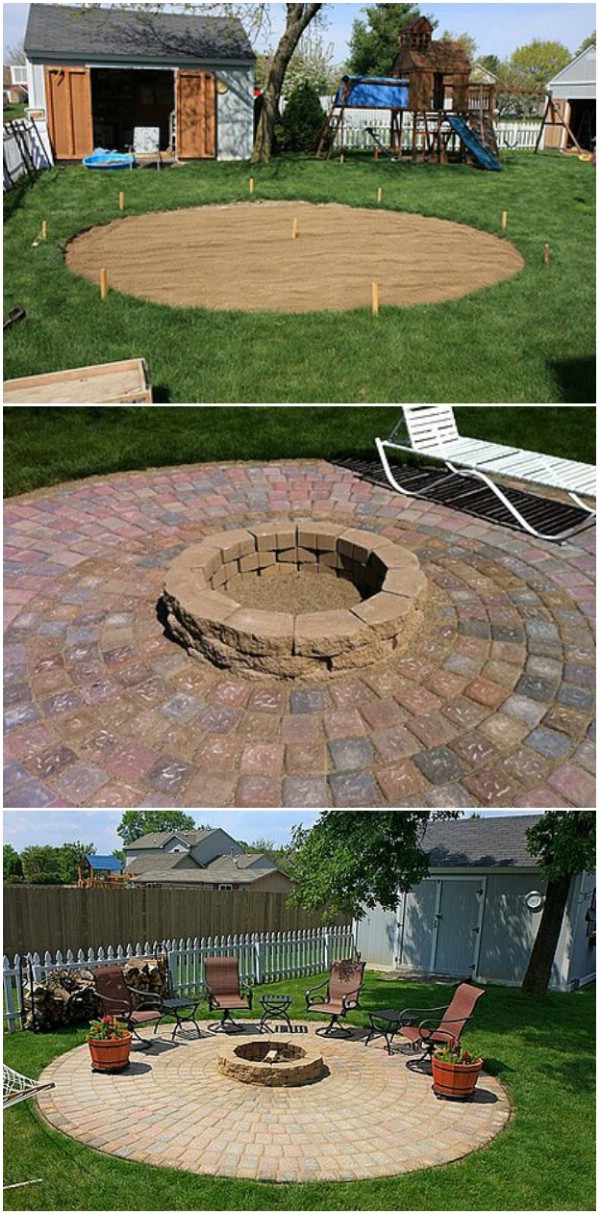 DIY Patio With Included Fire Pit