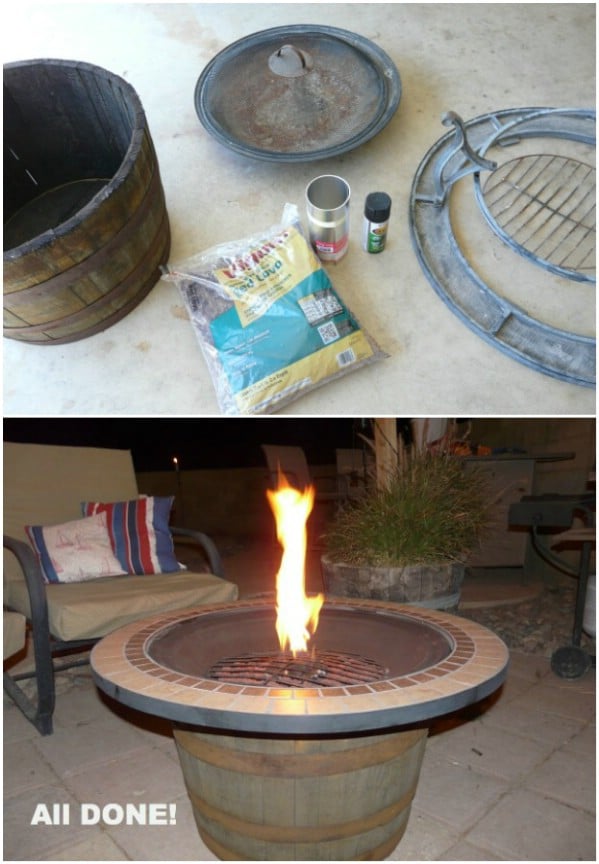 Whiskey Barrel Fire Pit