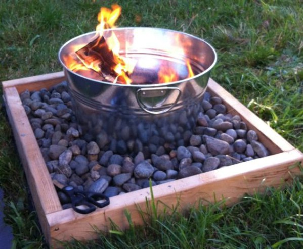 Metal Bucket Fire Pit