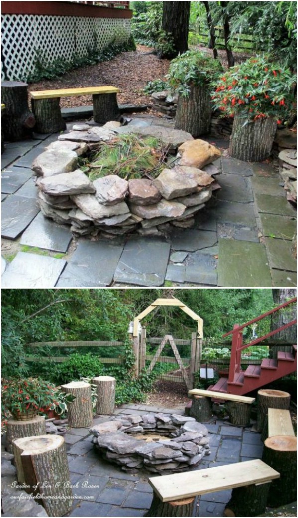 Overlaid Stone Fire Pit