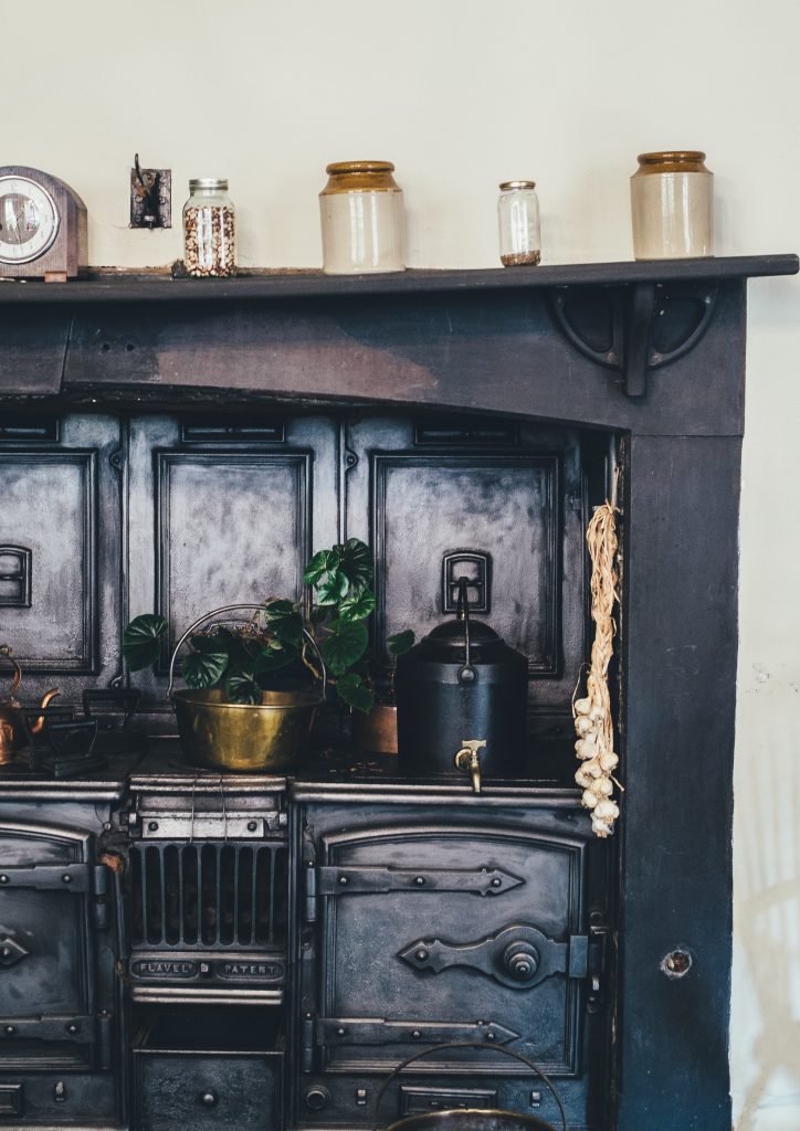 Vintage kitchen with metal elements 